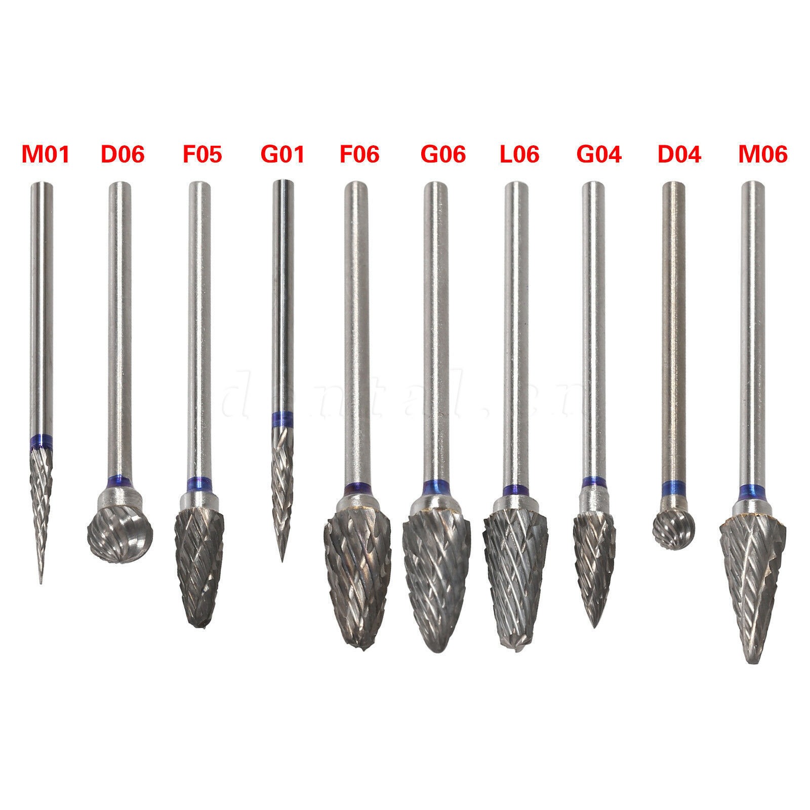 Dental Lab Polishing Drills Tungsten Steel Carbide Bur HP 2.35MM Burs 10 Model