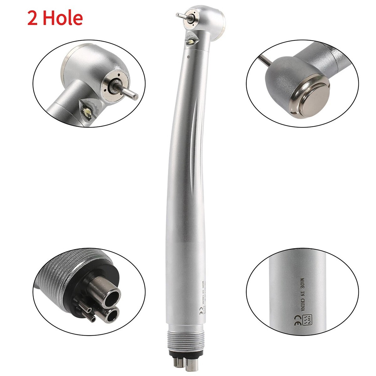 High Speed Handpiece Dental Fiber Optic E-generator LED Push Turbine 4 HOLES