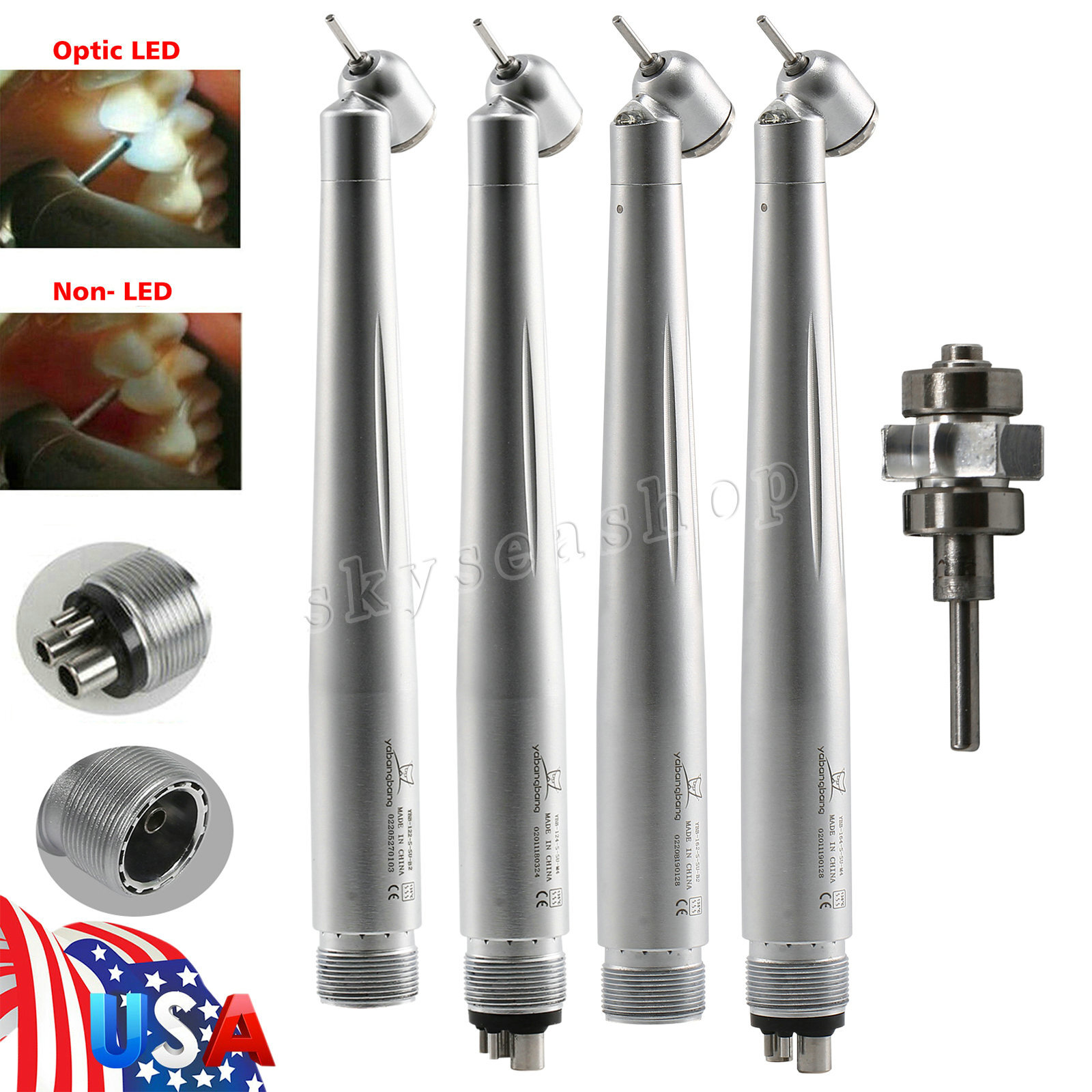 1-5pcs NSK PANA style Dental (LED) 45° Degree Surgical High Speed Handpiece SQ