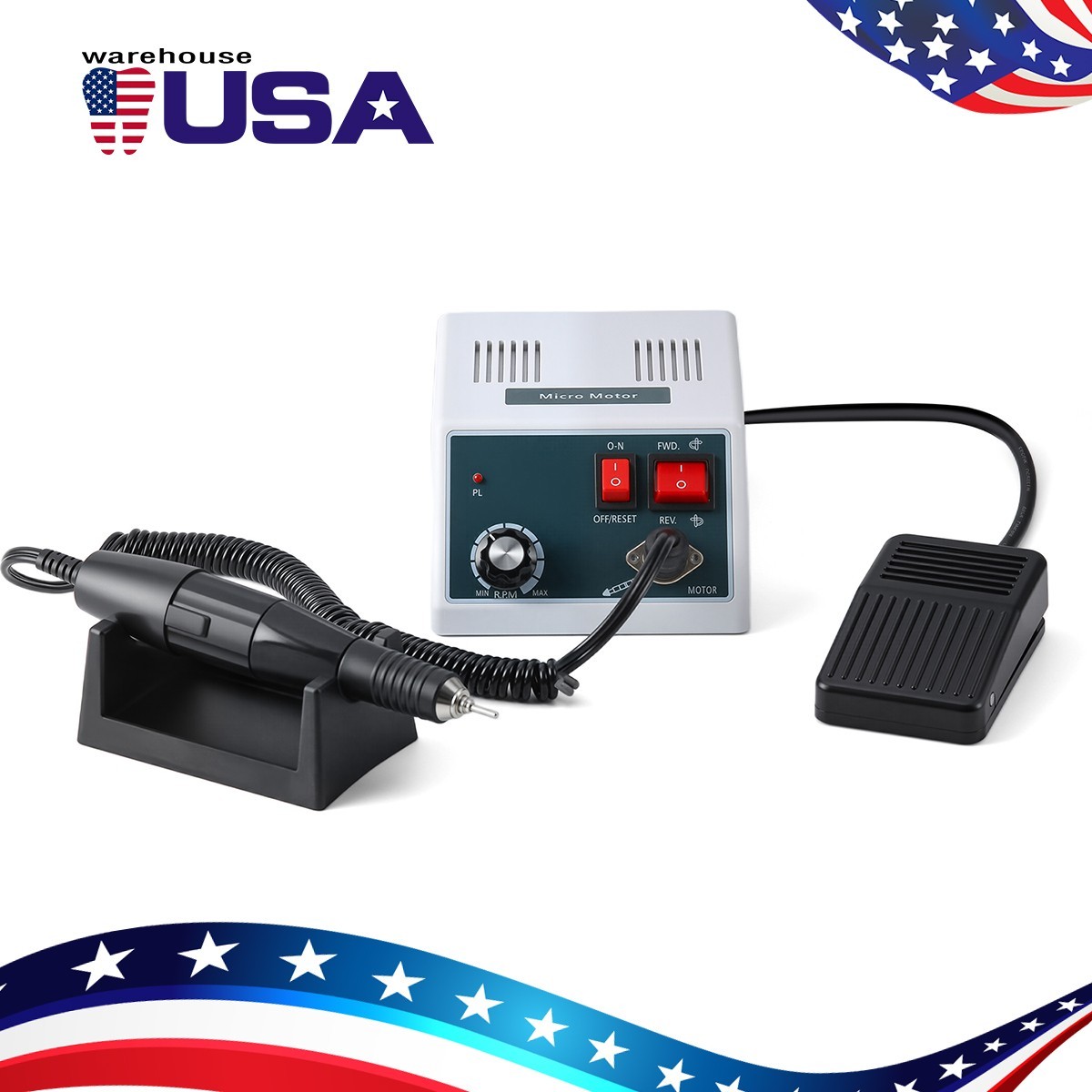 Dental Lab Electric Micromotor Polishing Unit+35K rpm Handpiece/Polishing HP Kit