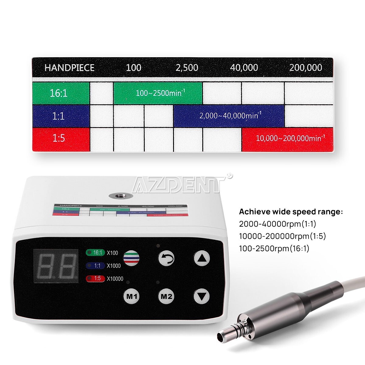 Dental Electric LED Brushless Micro Motor/1:5 1:1 Increasing Fiber Handpiece