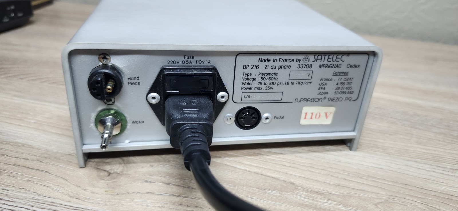 Veterinary Satelec Suprasson Piezo P2 Booster Dental Scaler Piezomatic No Pedal