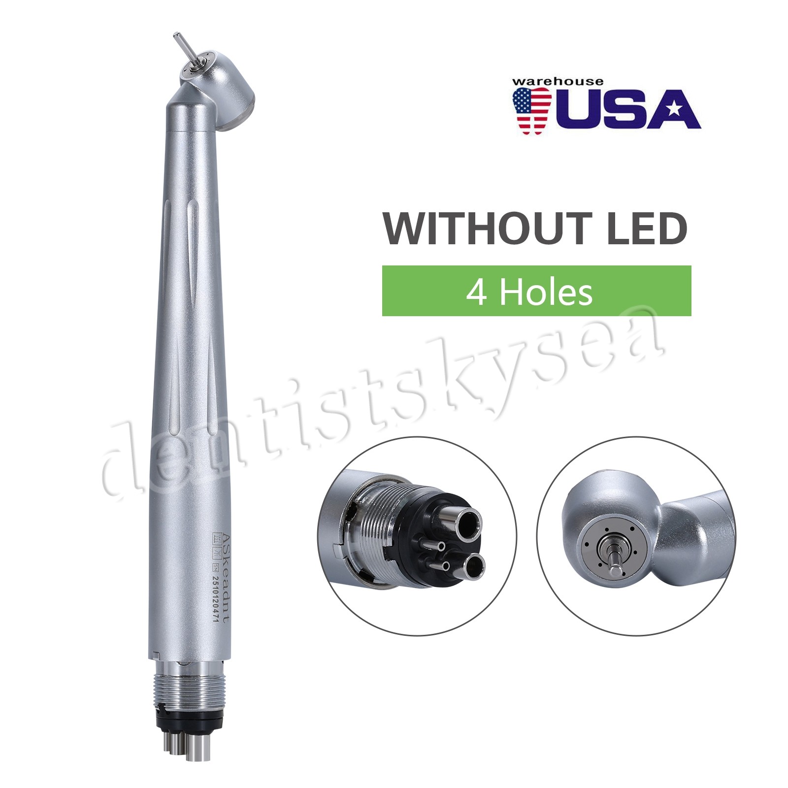 Dental 45 Degree High Speed Handpiece 4Holes Air Turbine WCA4 Push Button WCA4