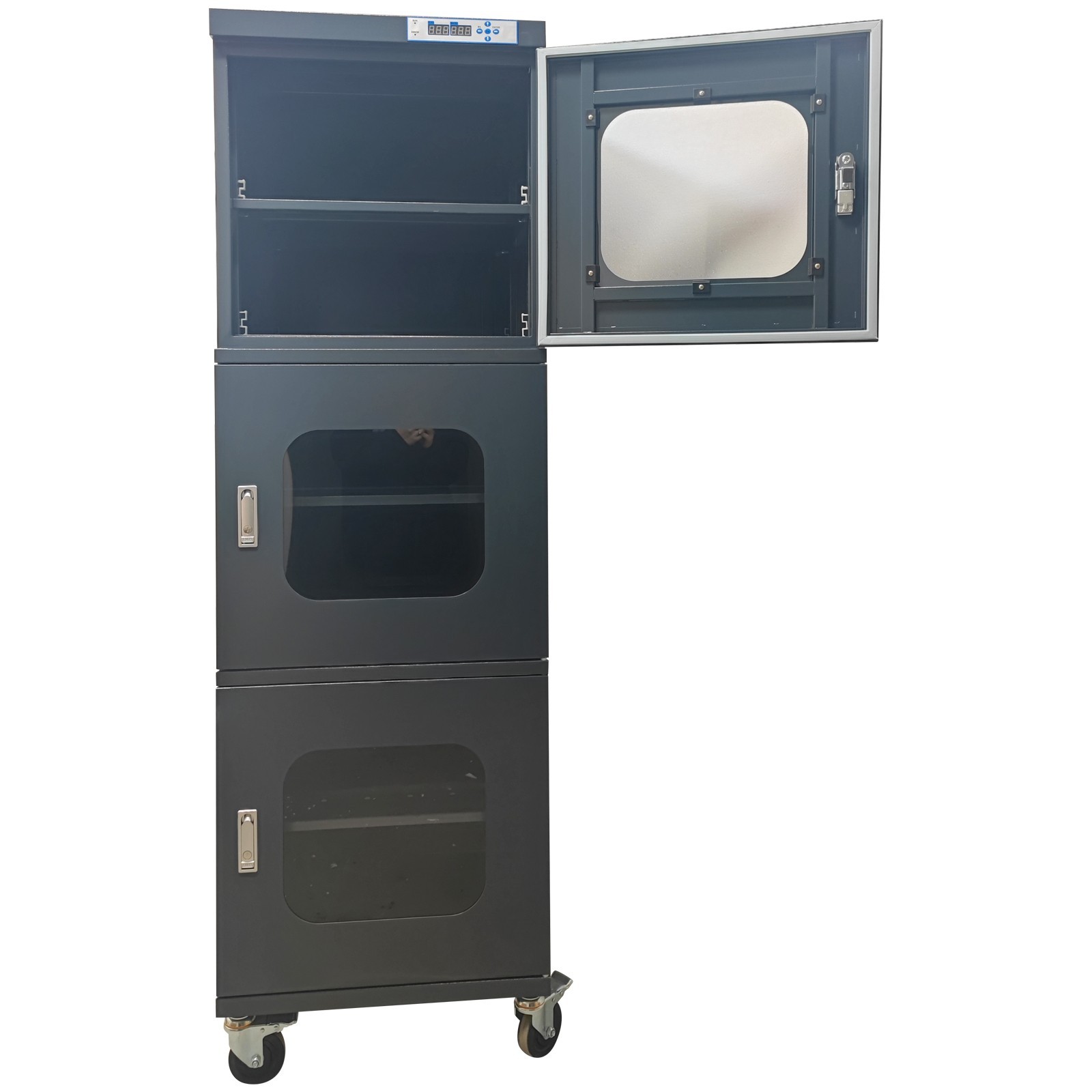 192.3Gal/728L Industrial Low Humidity Electronic Dry Cabinet 1-10%RH 3-Door 110V