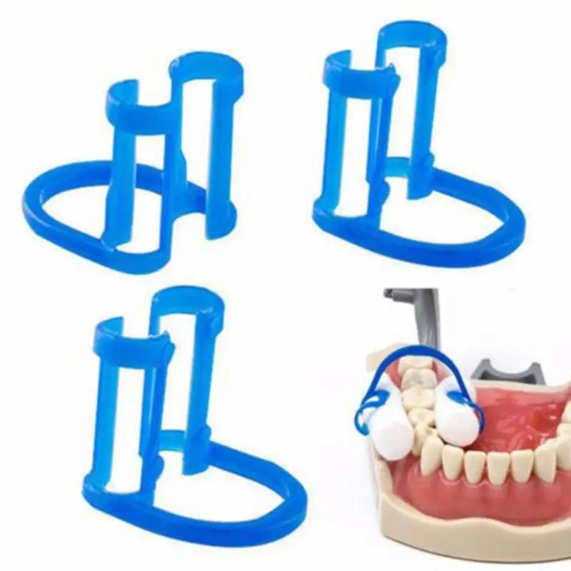 20Pcs/bag Dental Cotton Roll Holder Disposable Blue Clip for Dentist Clinic