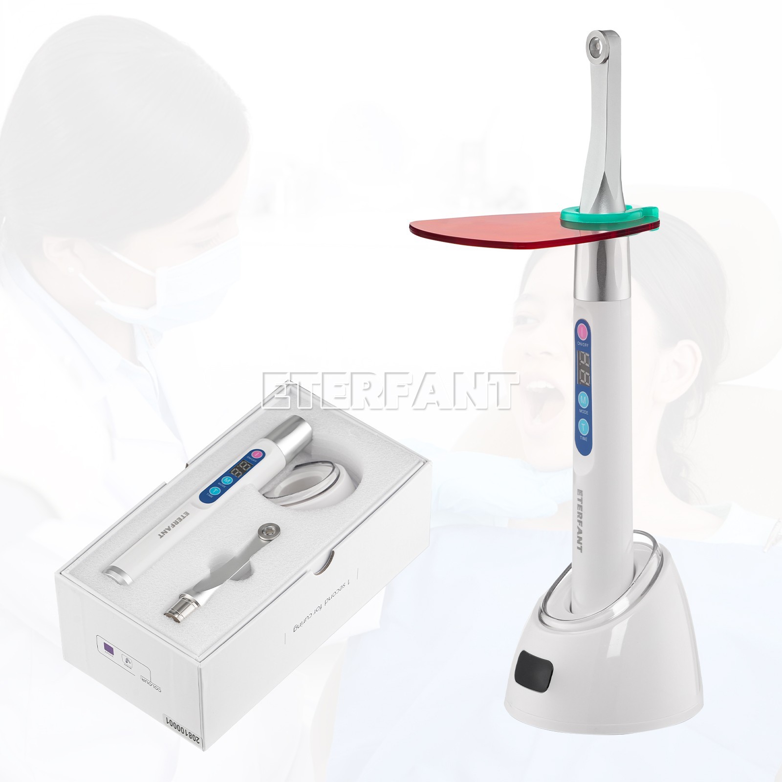 Woodpecker Style Dental LED Curing Light Lamp 1S Resin Cure LED Lamp Wireless