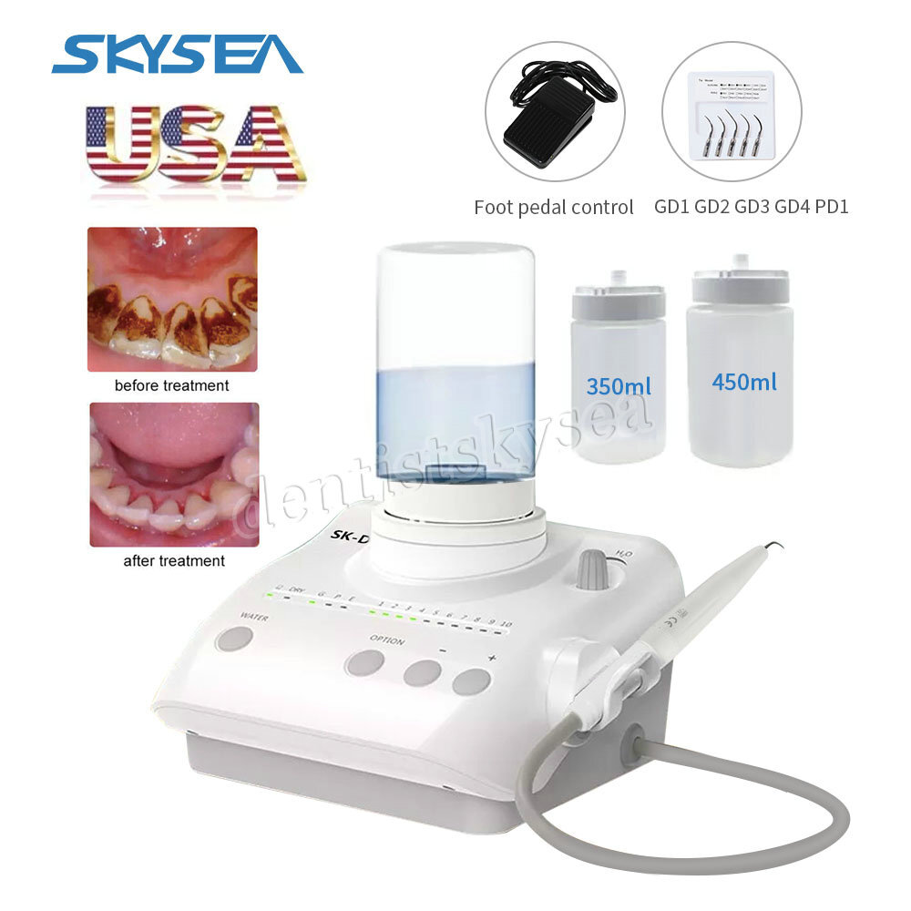 Dental Ultrasonic Piezo Scaler w/ 2 Water Bottles Handpiece for DTE SATELEC USA