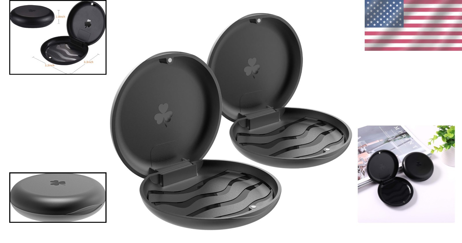 Durable Black Orthodontic Retainer Cases – Lockable & Easy to Clean (2 Pack)