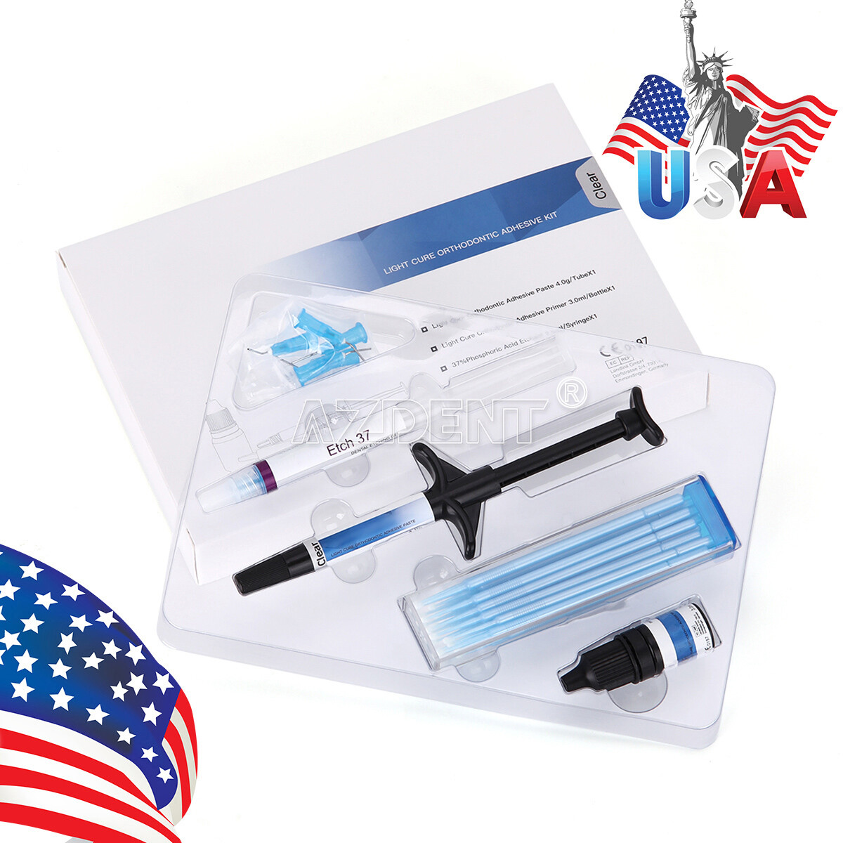 Dental Dentex Light Cure Orthodontic Composite Resin Adhesive Kit Syringe