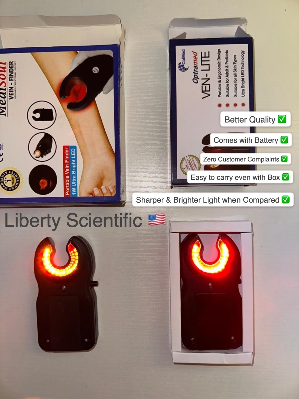 Vein Finder Adult LED See Vein Finder Diagnostic Instrument With battery LIBERTY