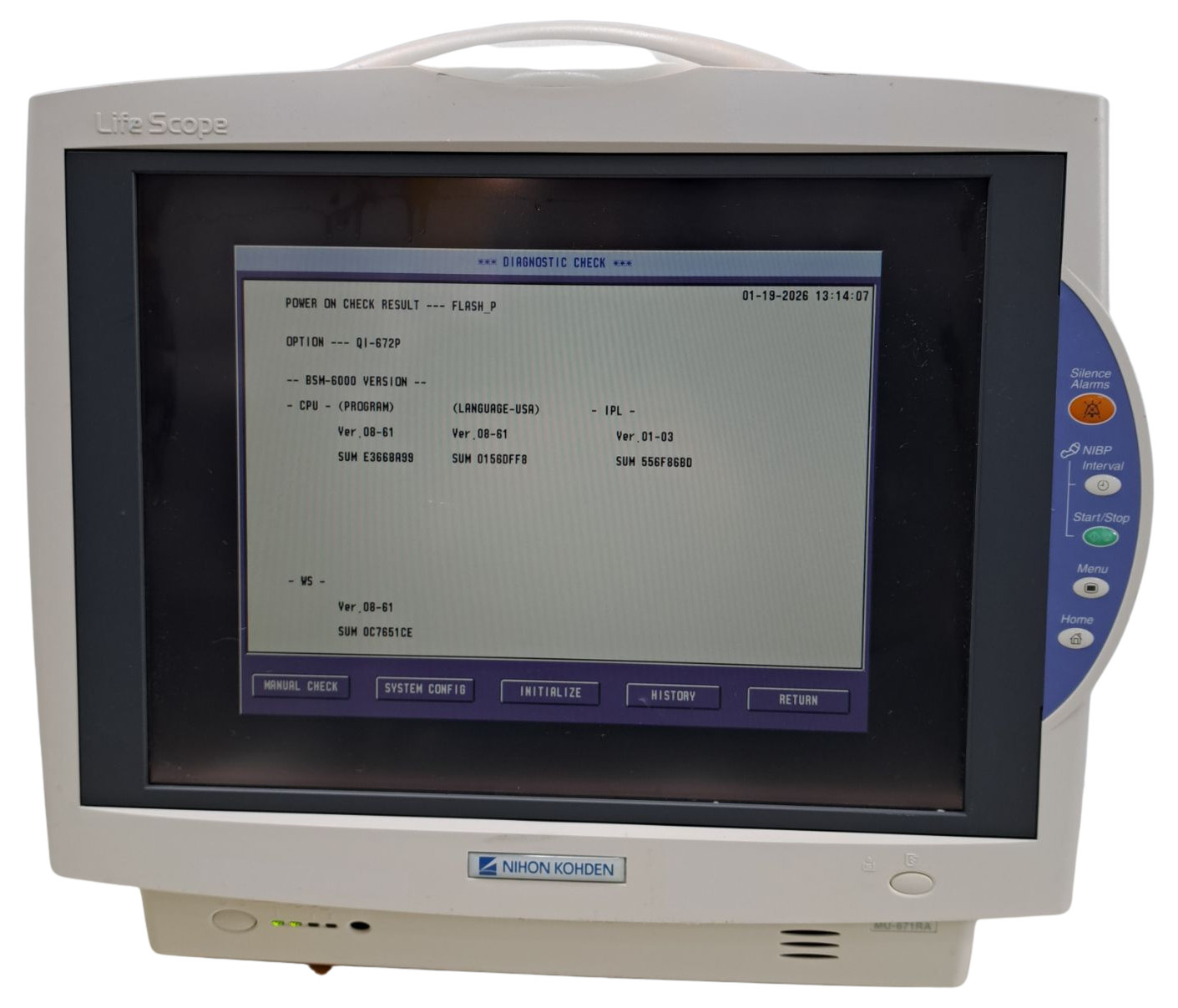 NIHON KOHDEN LIFE SCOPE MU-671RA PATIENT MONITOR