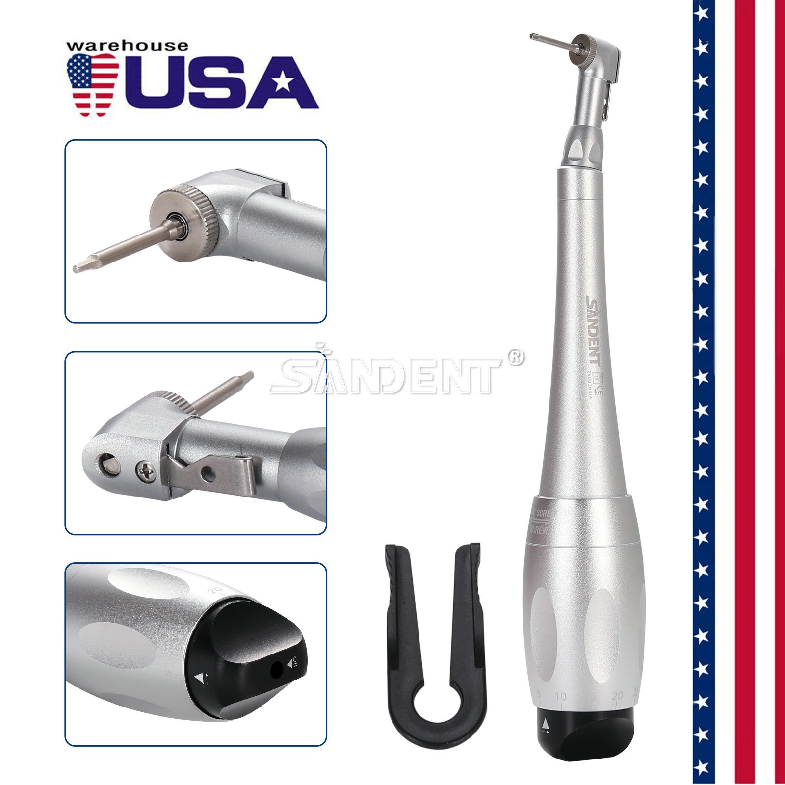 Dental Universal Implant Torque Wrench Handpiece Torque Wrench Driver 2 head+16