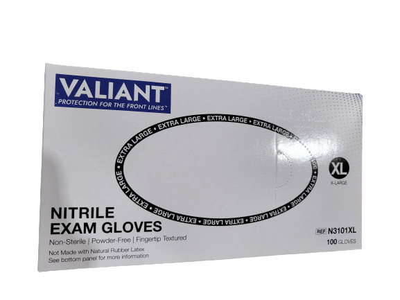 Blue Nitrile Exam Gloves Size: XLarge – Case of 1000 by Valiant