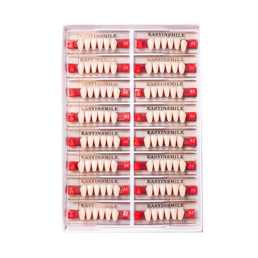 84/96PCS A1 A2 A3 Color Dental Synthetic Polymer FakeTeeth Resin Denture