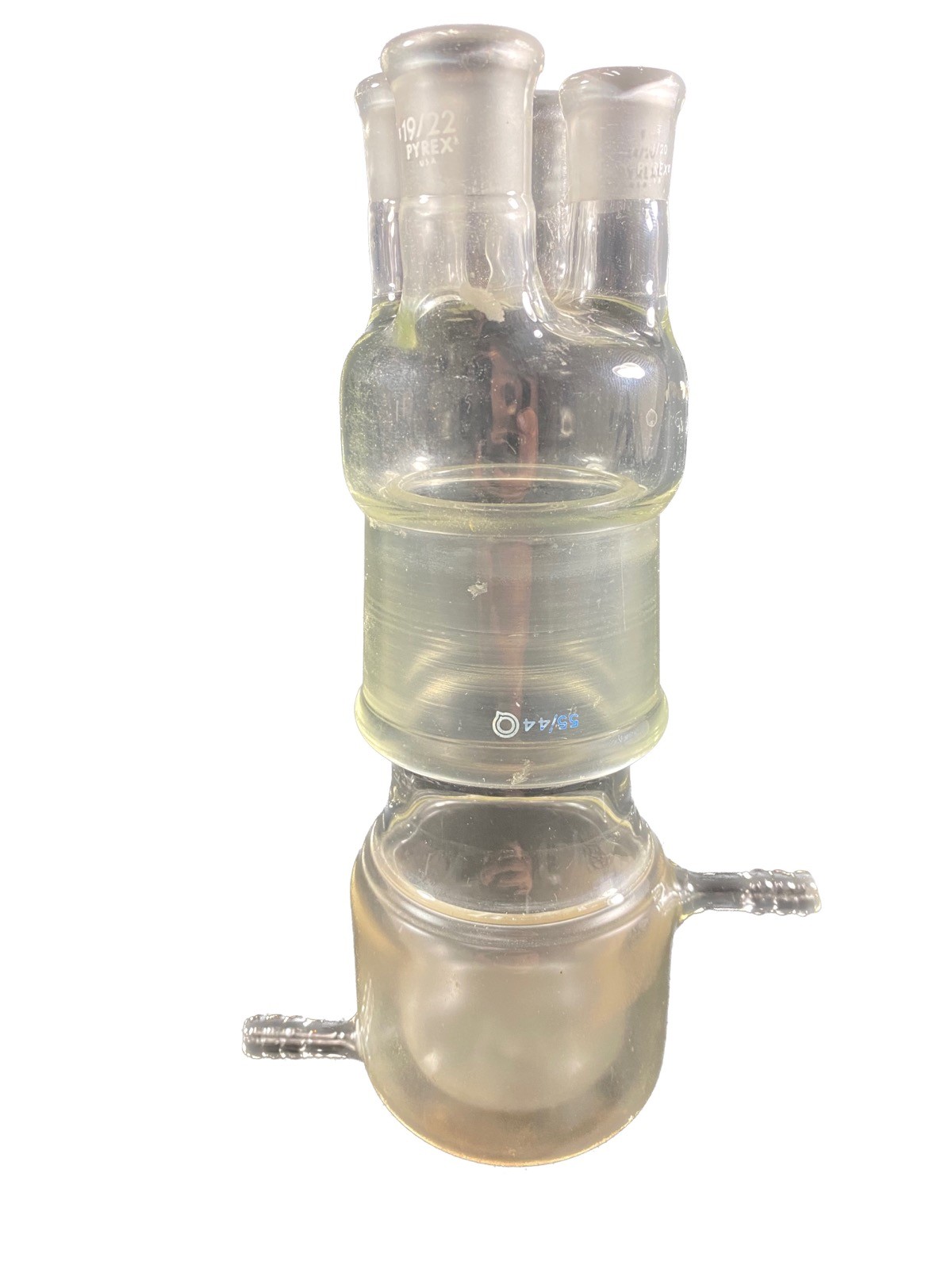 LABORATORY Jacketed Cylindrical Tabletop Reaction Vessel 4-Neck 19/22 14/20
