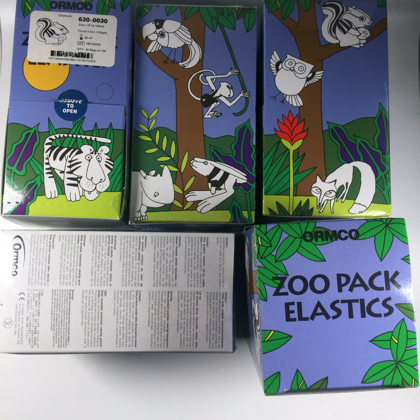Zoo Pack Dental Orthodontic Elastics Rubber Bands 3.5OZ 1/8 3/16 1/4 5/16 3/8