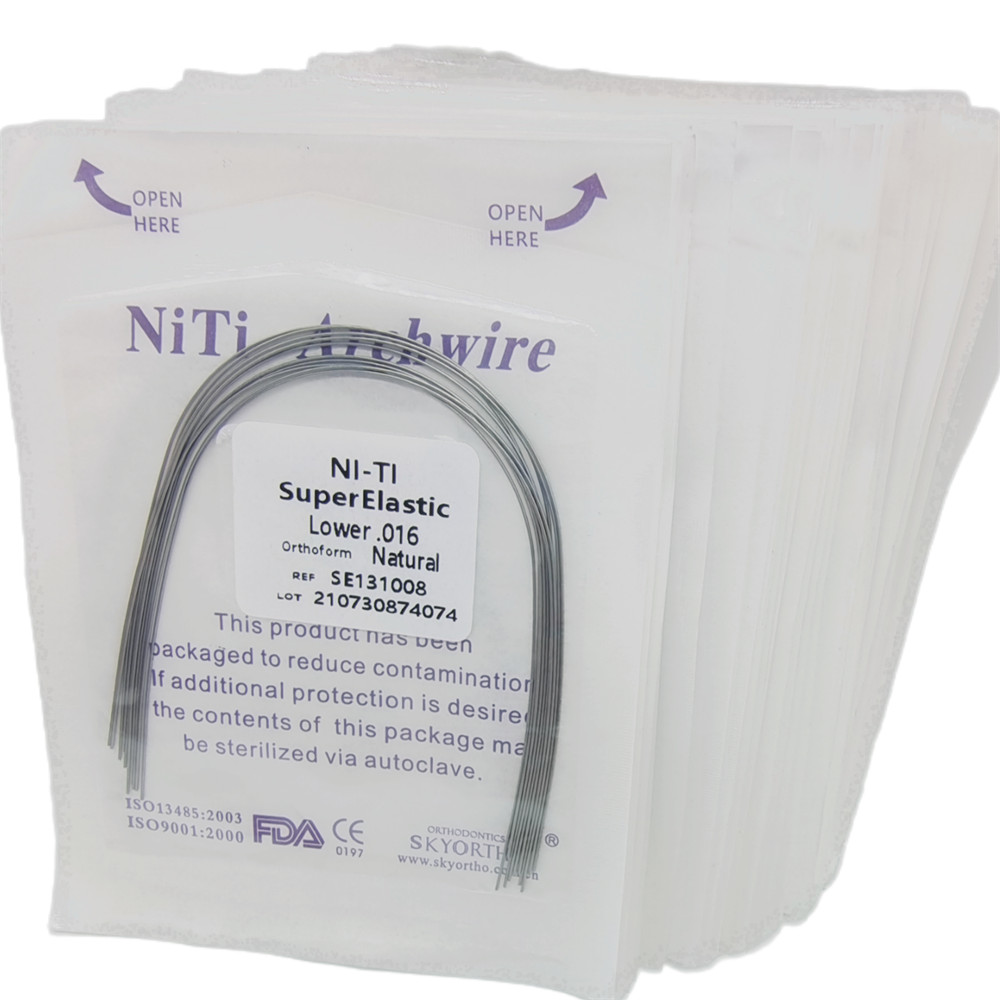 100 Packs Dental Orthodontic Super Elastic NITI Arch Wires Round Natural Form