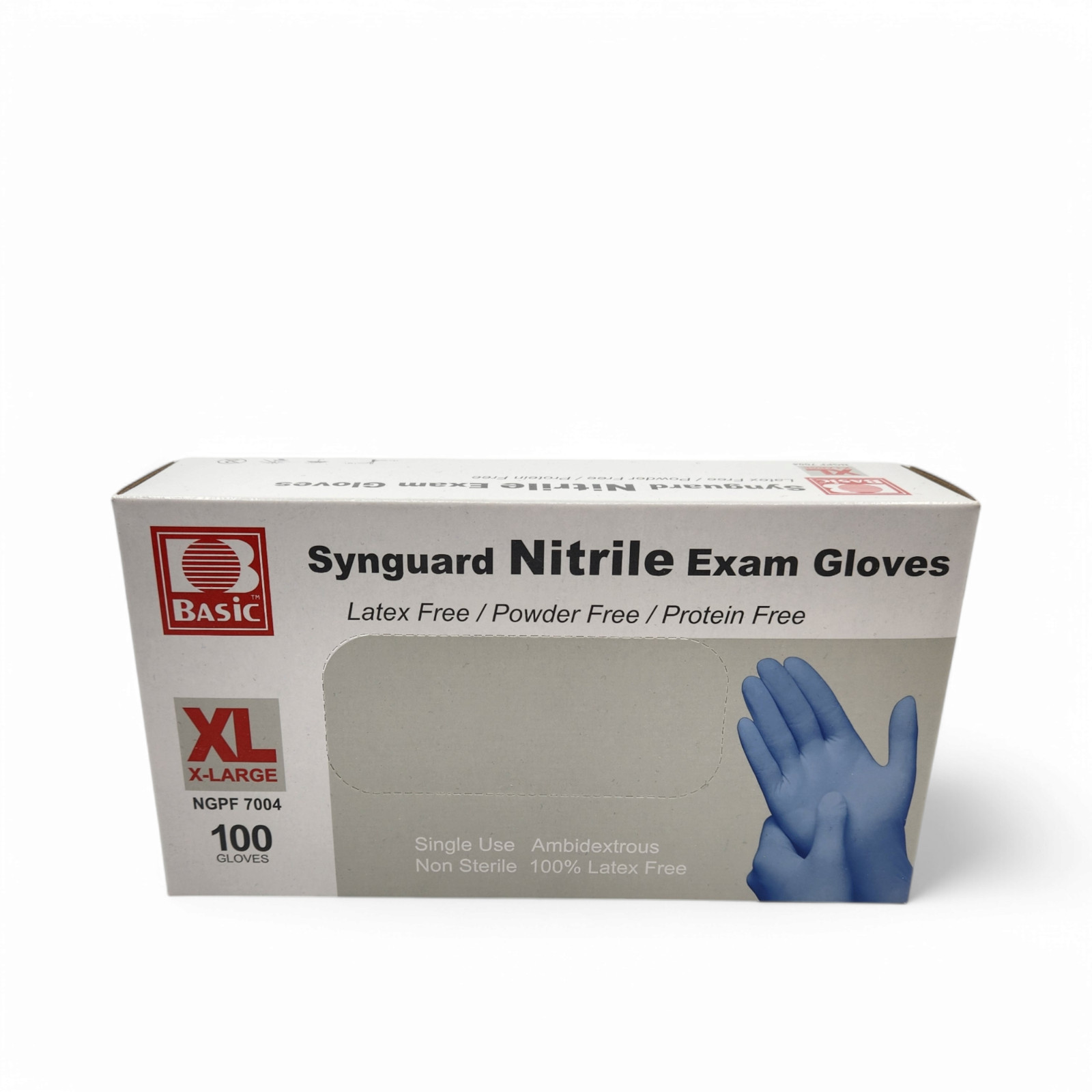 Basic XL Synguard Nitrile Exam Gloves – Disposable, Blue (100/Box) Fast Ship NEW