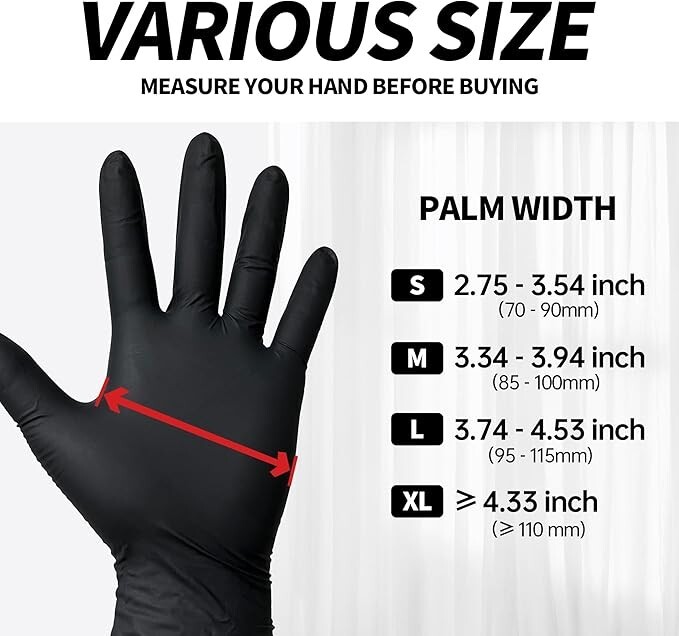 Basic 100pcs Black Vinyl Synthetic Multipurpose Latex Free Disposable Gloves