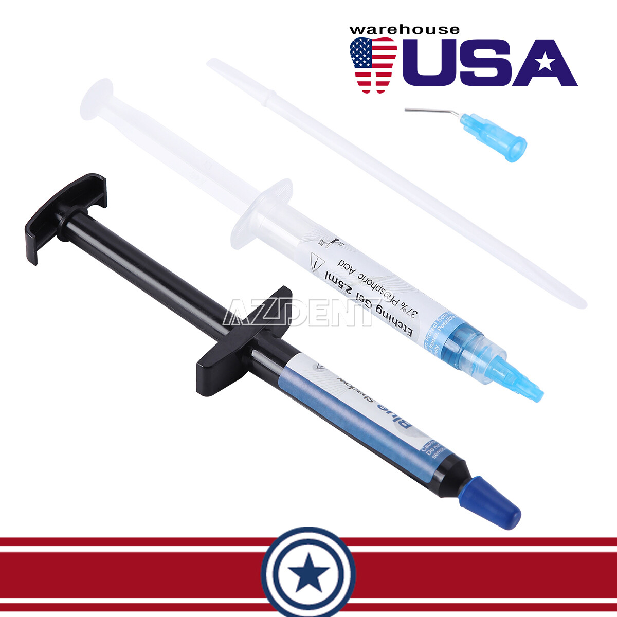 Dental Orthodontic Cure Light Composite Resin Adhesive Blue Glue Kit