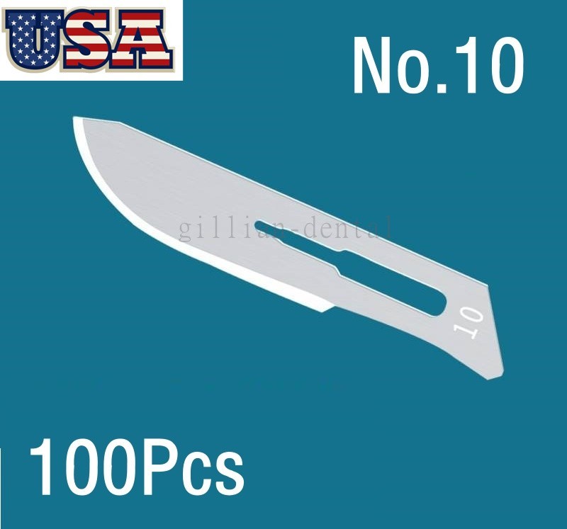 100*Sterile Surgical Blades Medical Dental Carbon Steel Scalpel 10/11/15/24/60