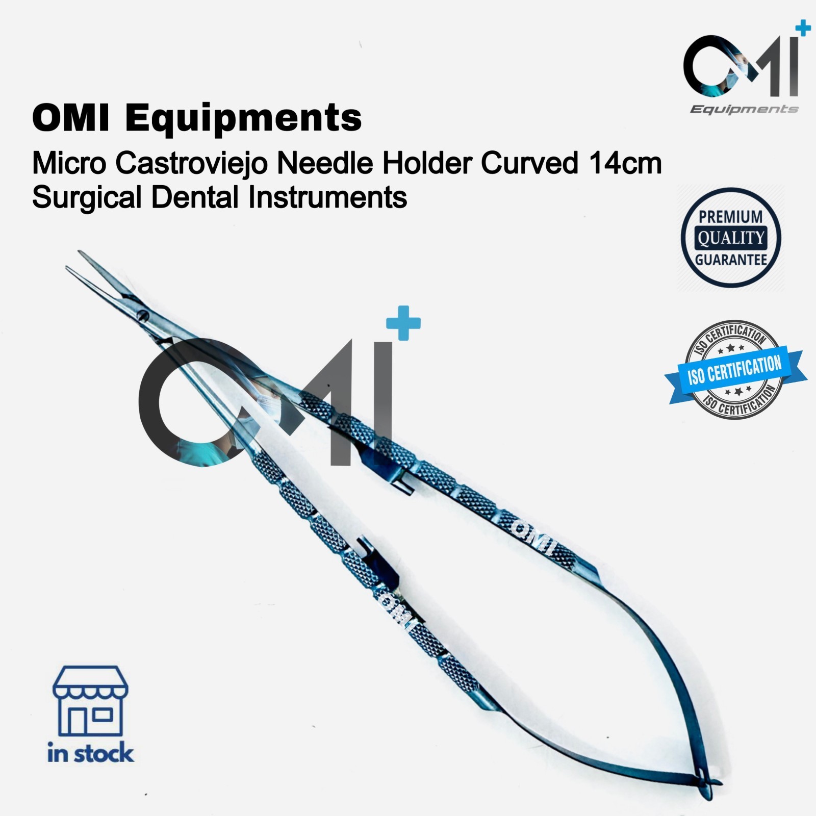 Titanium Micro Castroviejo Needle Holder Straight 14CM Dental Surgery By OMI