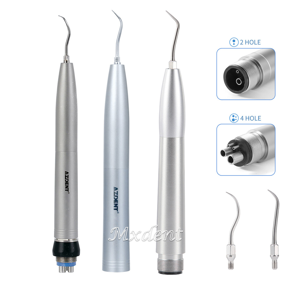 AZDENT Dental Air Scaler Handpiece SS-MF 2/4 Holes Sonic Irrigator Tips