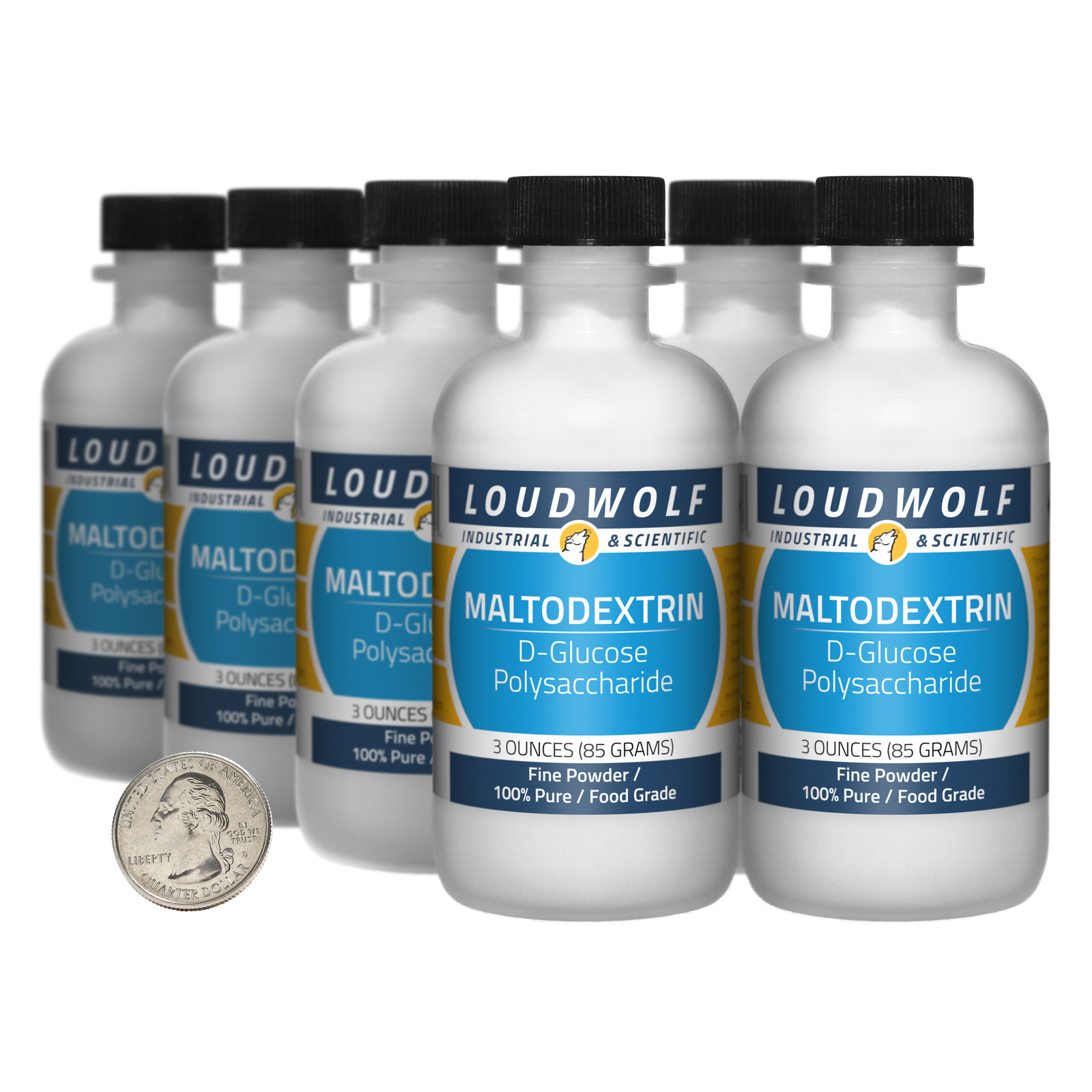 Maltodextrin / 1.5 Pounds / 8 Bottles / 100% Pure Food Grade / Fine Powder / USA