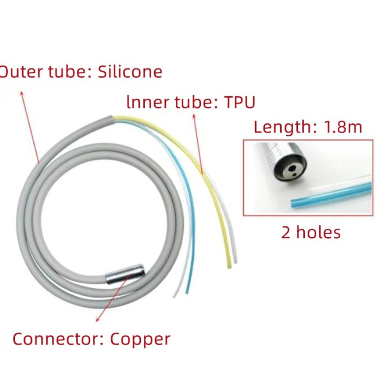 1pc 2/4 Hole Dental Silicone Hose Tube for Air Turbine Handpiece Chair – NEW