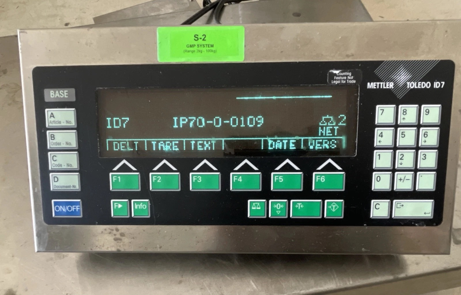 METTLER TOLEDO MODEL 2097 SCALE PLATFORM & ID7 WEIGHING TERMINAL 0.05-400LBS RAN