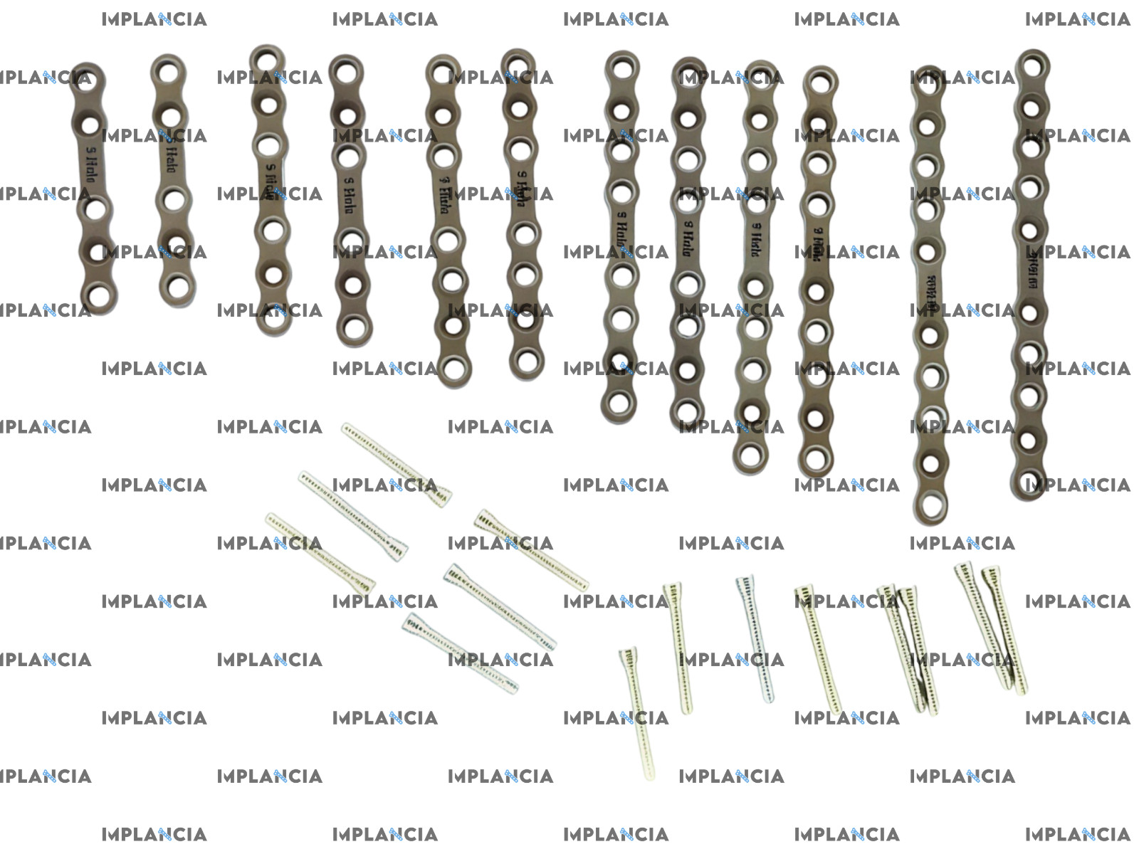 2.7mm Straight Support Plates 5-10 Holes Threaded Fasteners 83 Pcs Titanium Set