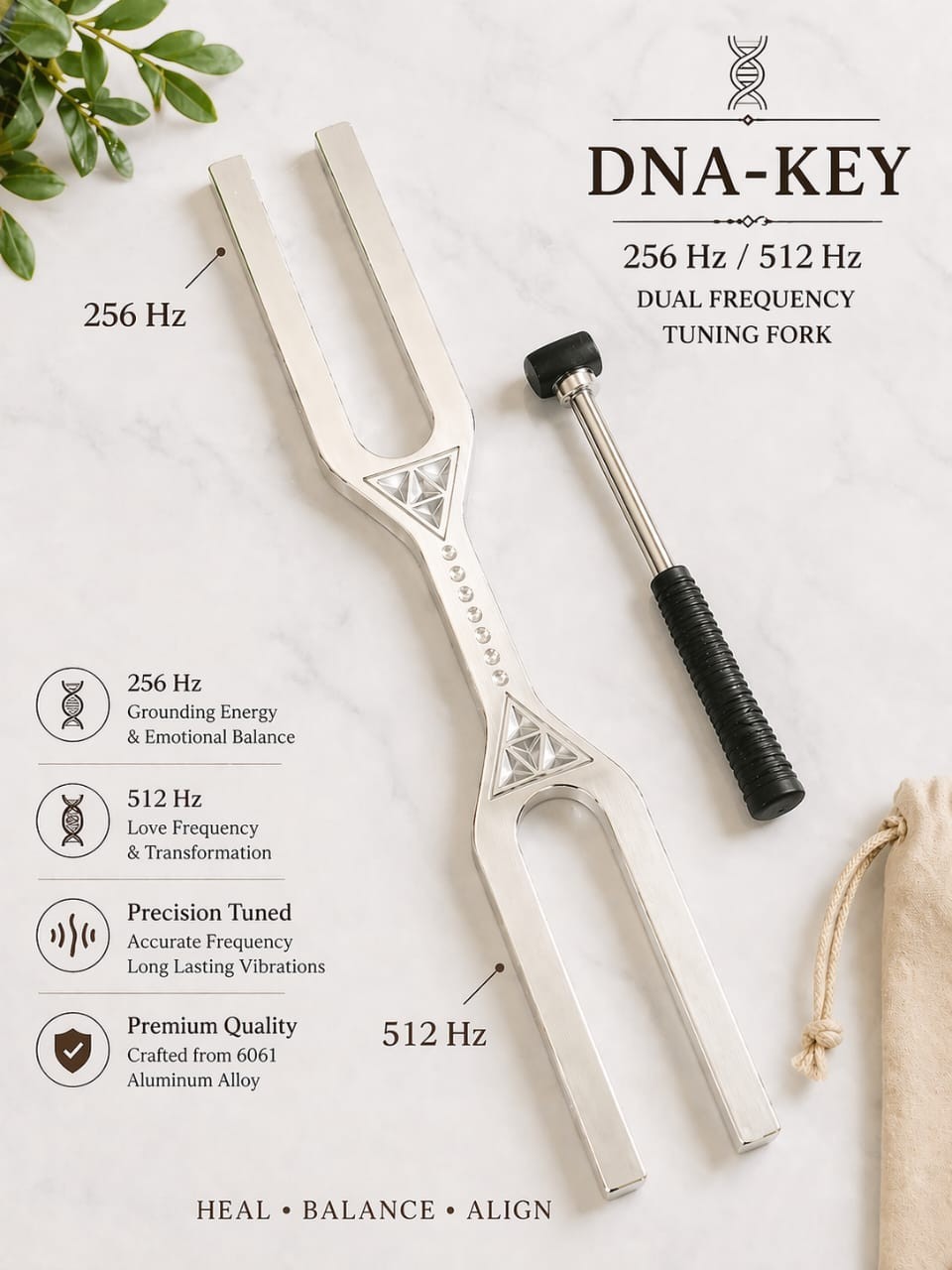 DNN-Key 256Hz &512 Hz Dual Side Giant Tuning Fork | chakra frequency deep sound