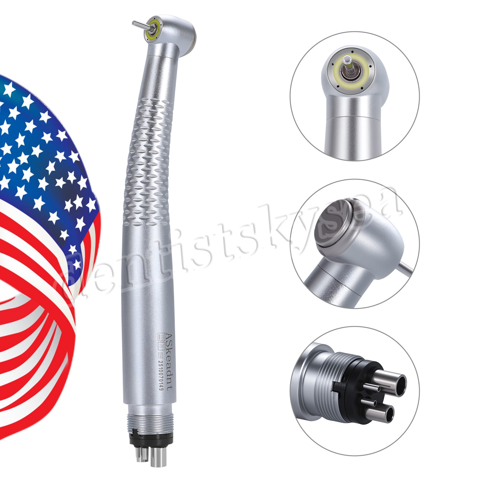 Dental LED High Speed Handpiece Shadowless E-Generator Turbine 4H
