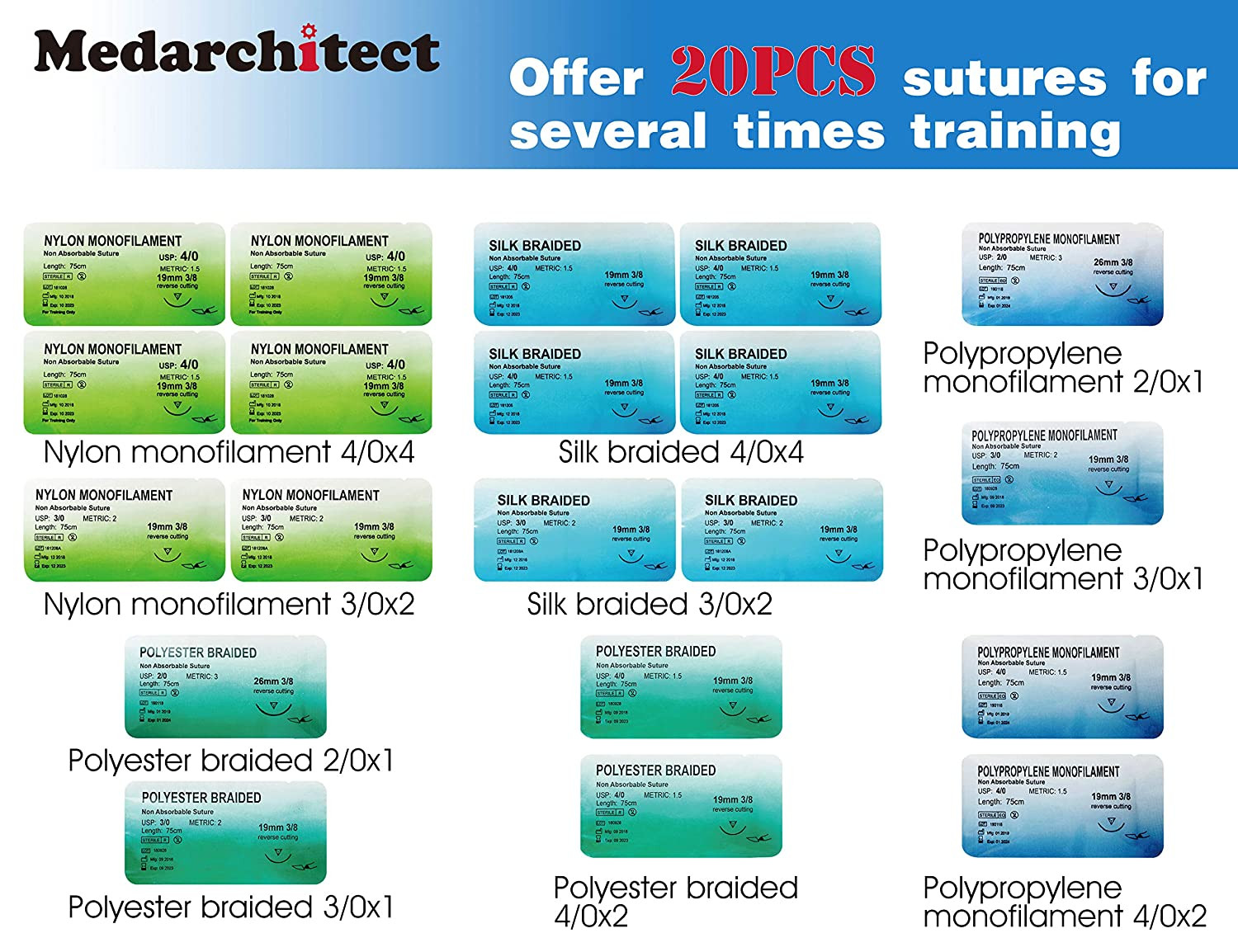 Suture Practice Complete Kit (30 Pieces) for Medical Student Suture Training,…