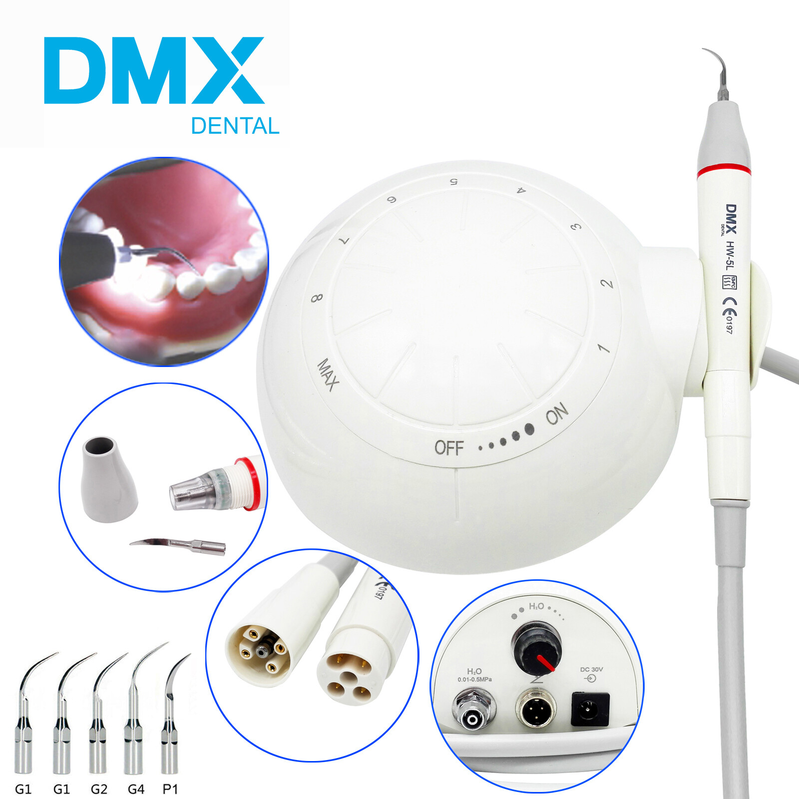 Dental Ultrasonic Piezo Scaler With LED Handpiece Tips Fit EMS/Woodpecker HW-5L
