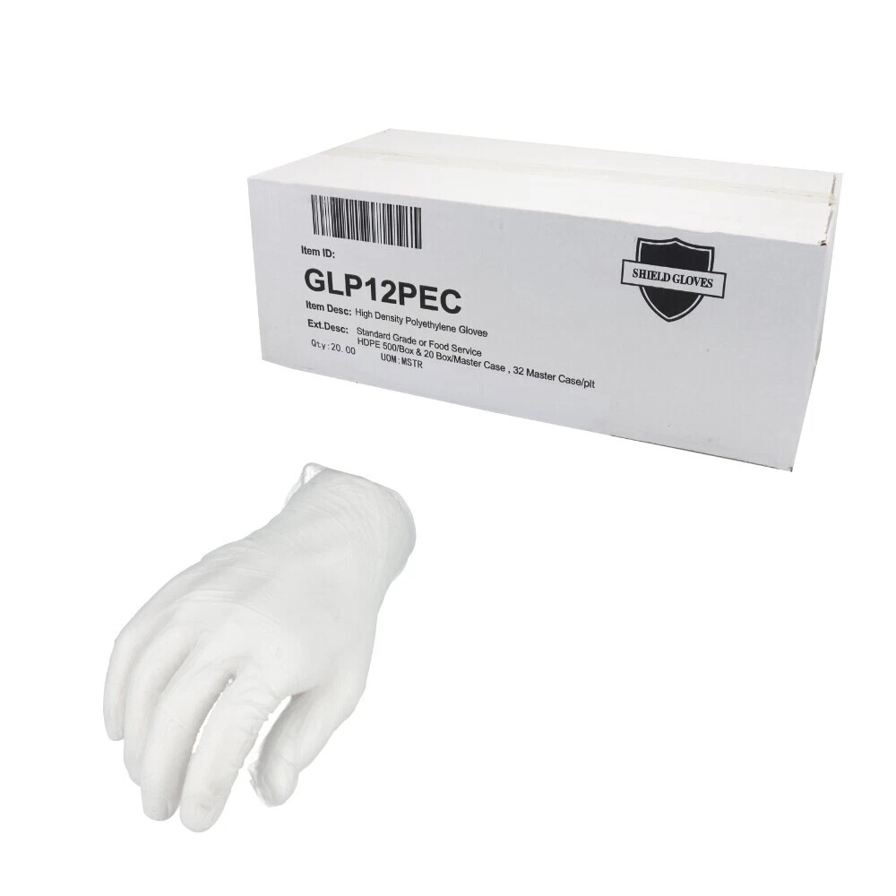 400000 Pcs Poly HDPE Food Handling Service Gloves Latex Vinyl Free X-Large