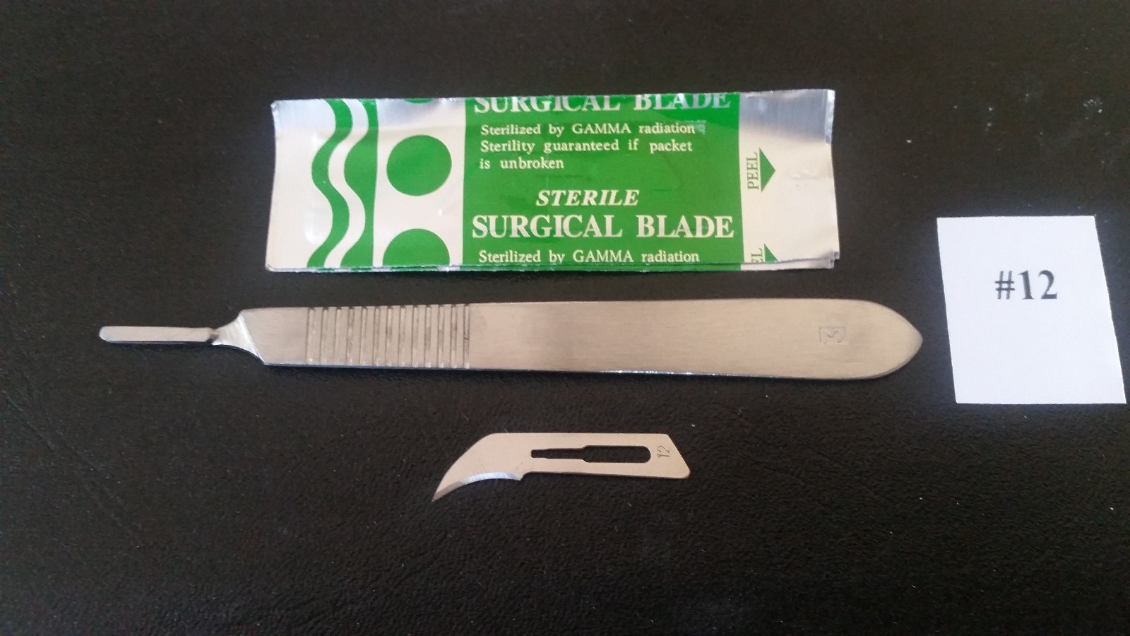 10 Surgical Blades# 12 with Scalpel Handle # 3 Dental