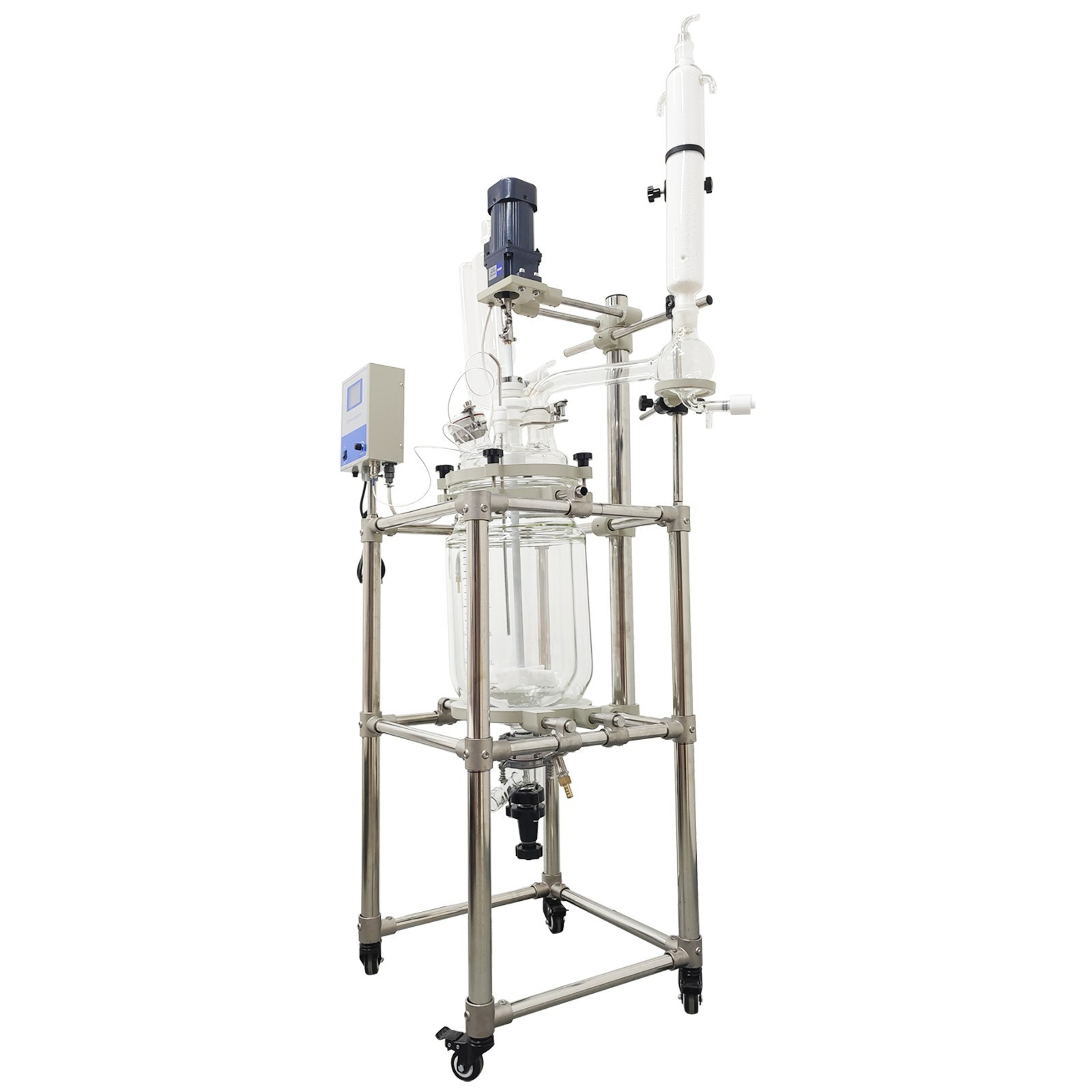10L Double-layer Glass Reaction Kettle 110V for Material Stirring Heating 110V