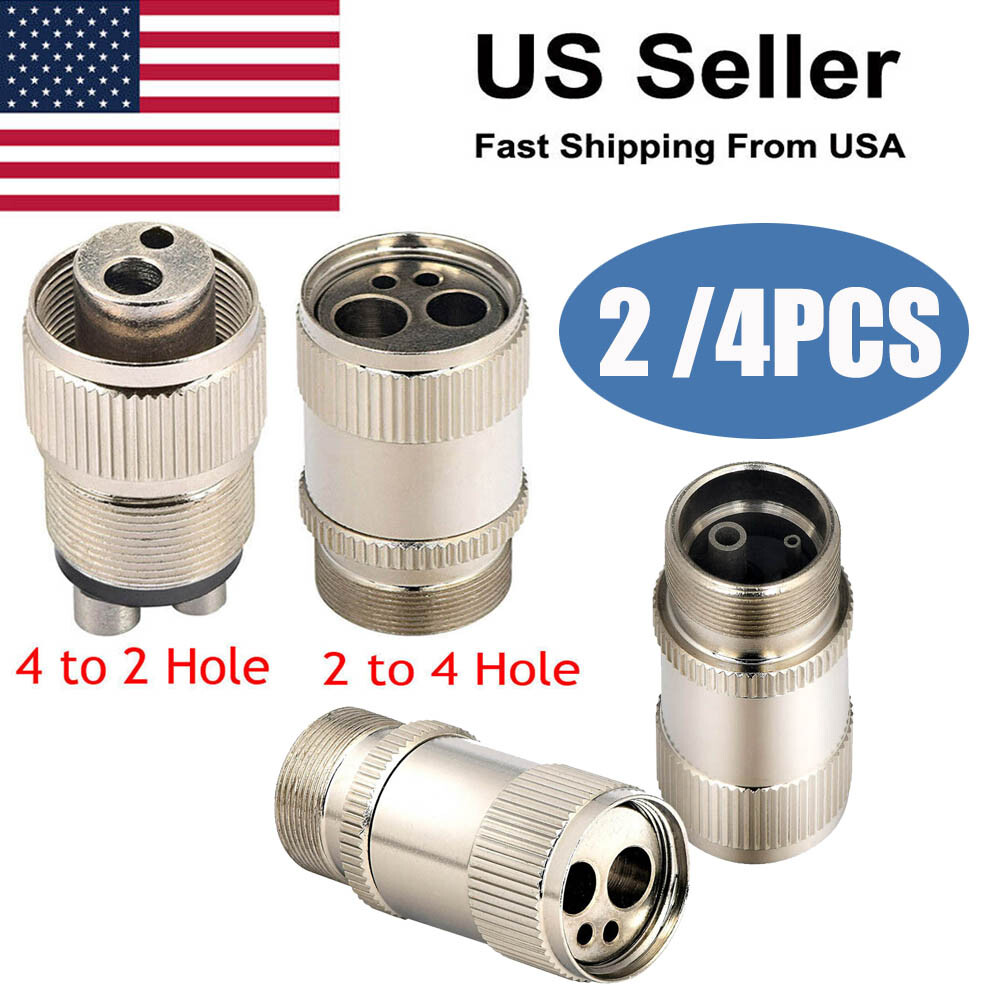 2 to 4 & 4 to 2 Holes Dental Adapter Changer Connector for High Speed Handpiece