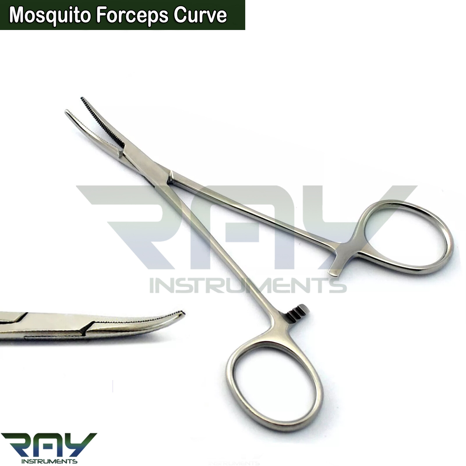 Hemostatic Locking Mosquito Clamp Forceps Curved Surgical Plier Stainless Steel