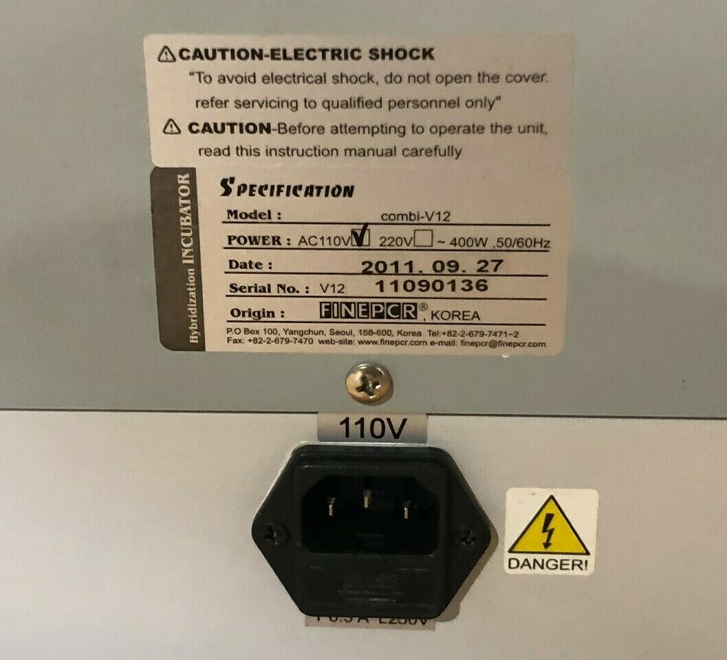 FinePCR Combi-V12 Vertical Hybridization Incubator 110VAC 7-40RPM 50/60Hz 450W
