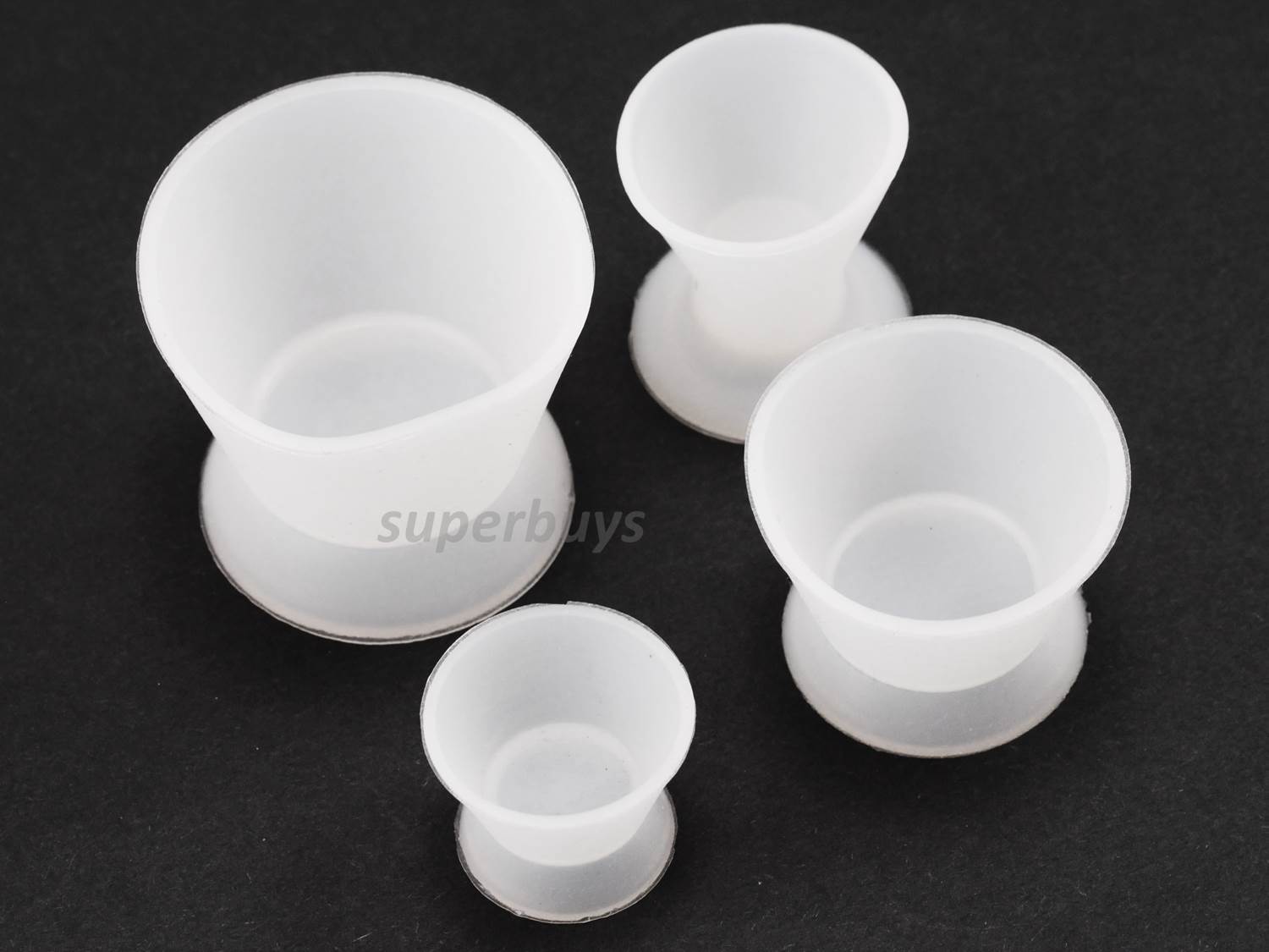 4pcs Mini Silicone Mixing Bowl Cup Flexible Non-Stick Dental Lab Resin Rubber