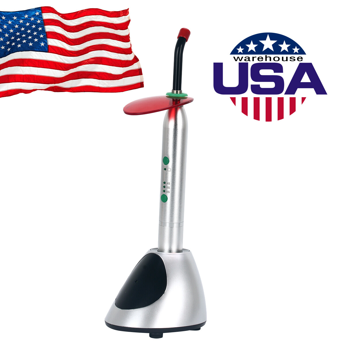 cordless Dental LED Curing Light Resin Cure Lamp 2000mw/c㎡ high intensity 3Modes