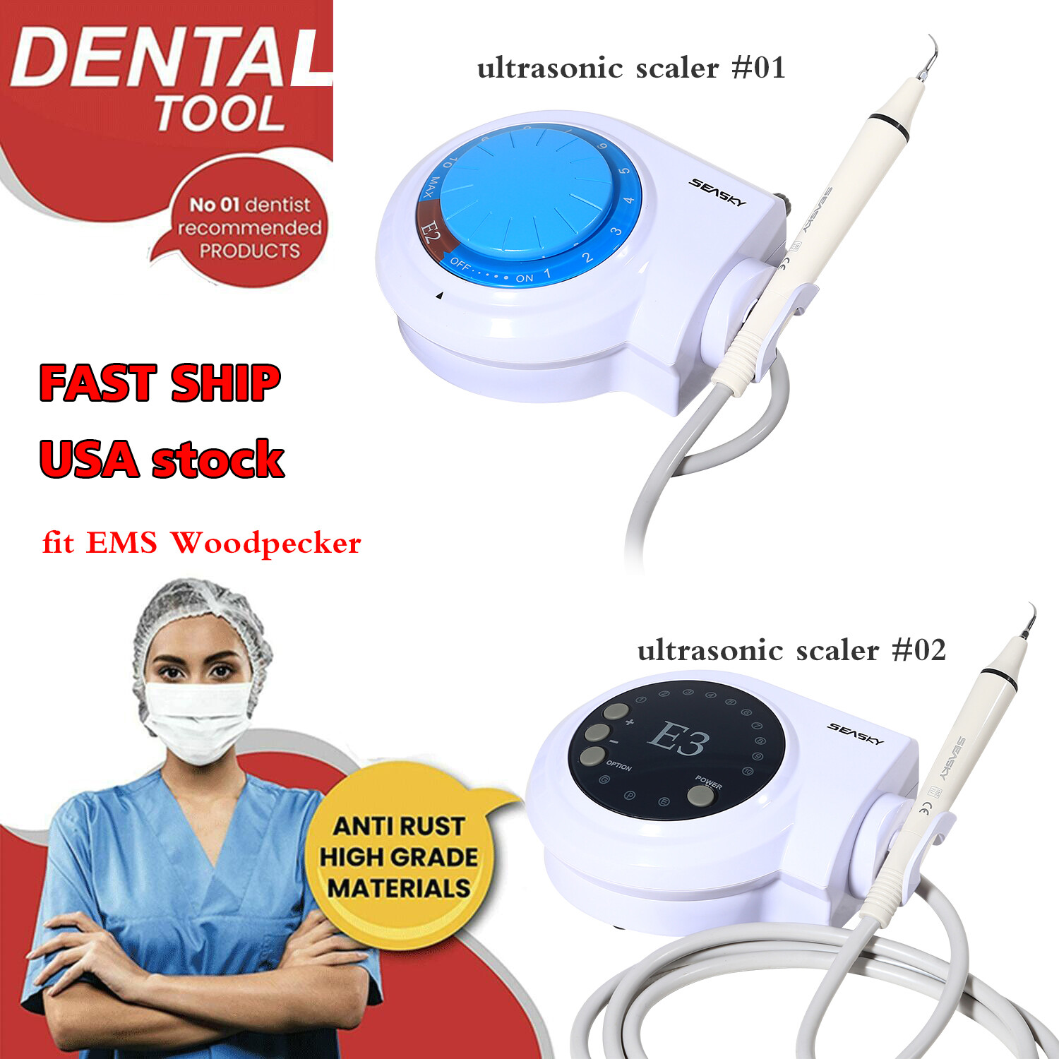 Dental Ultrasonic Piezo Electric Scaler Handpiece Tips fit Cavitron EMS E2+/E3+