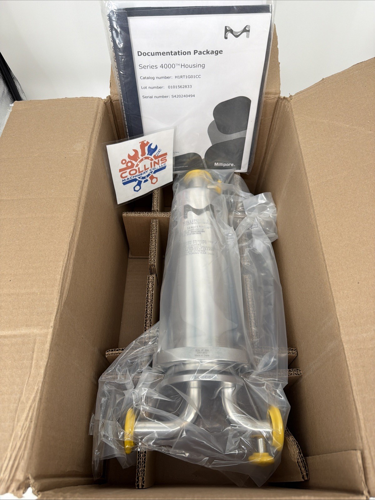 Millipore H1RT1G01CC Single-Round T-Line Sanitary Filter Housing, S4000, 10in