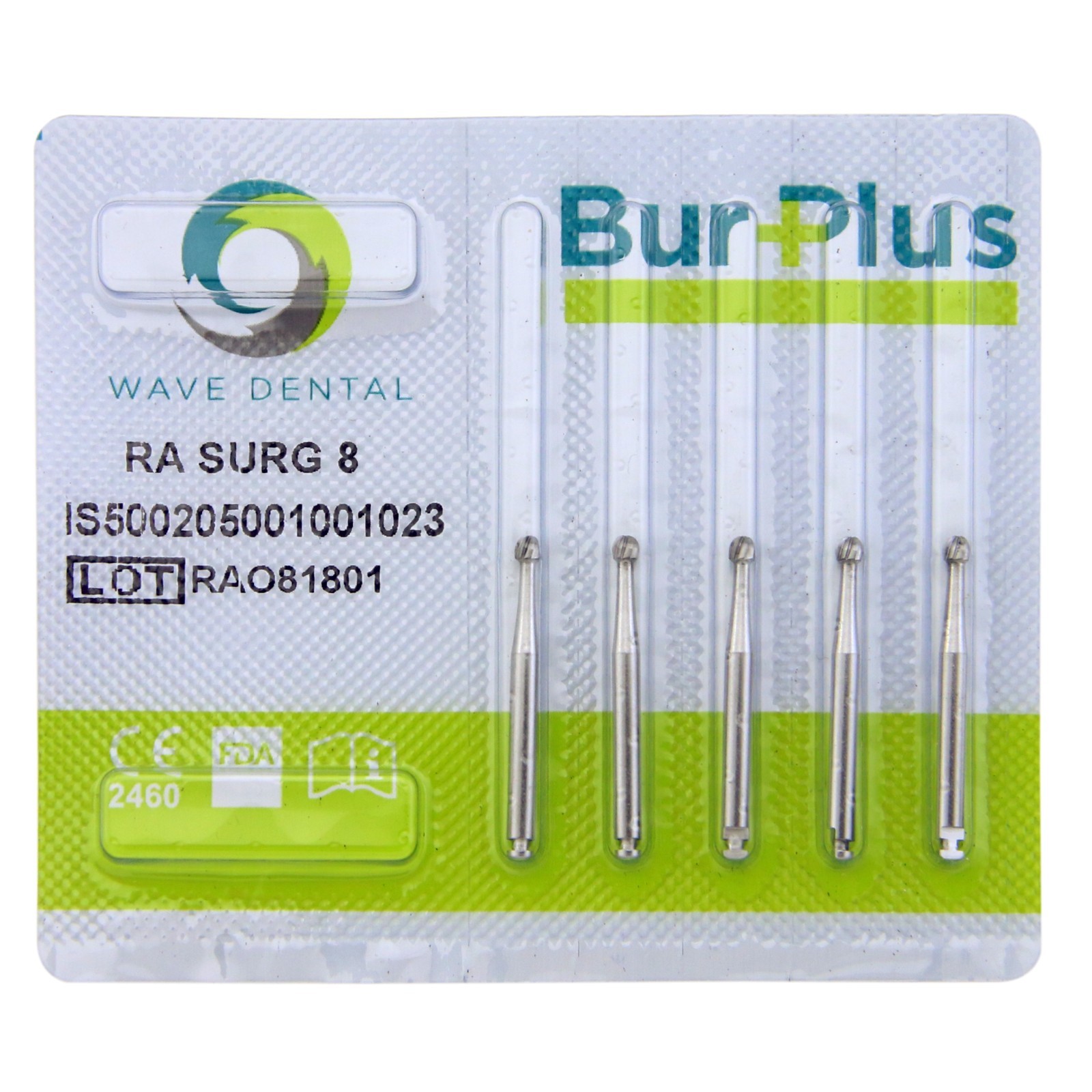 WAVE Dental Surgical Latch Carbide Burs Round RA SURG 8 Slow Speed Contra Angle