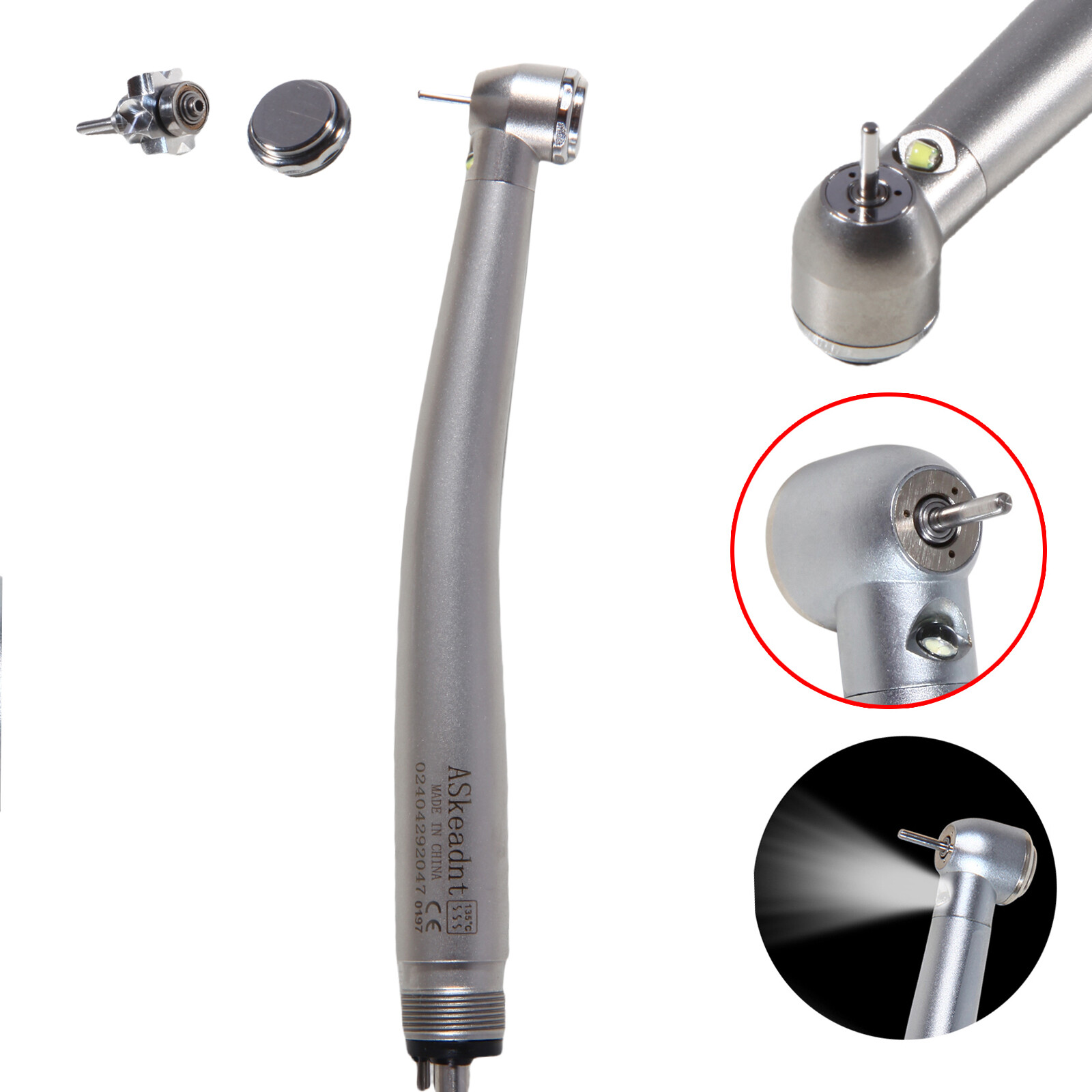 10pcs/1Box Askeadnt Dental LED E-generator High Speed Handpiece 4Holes NSK Style