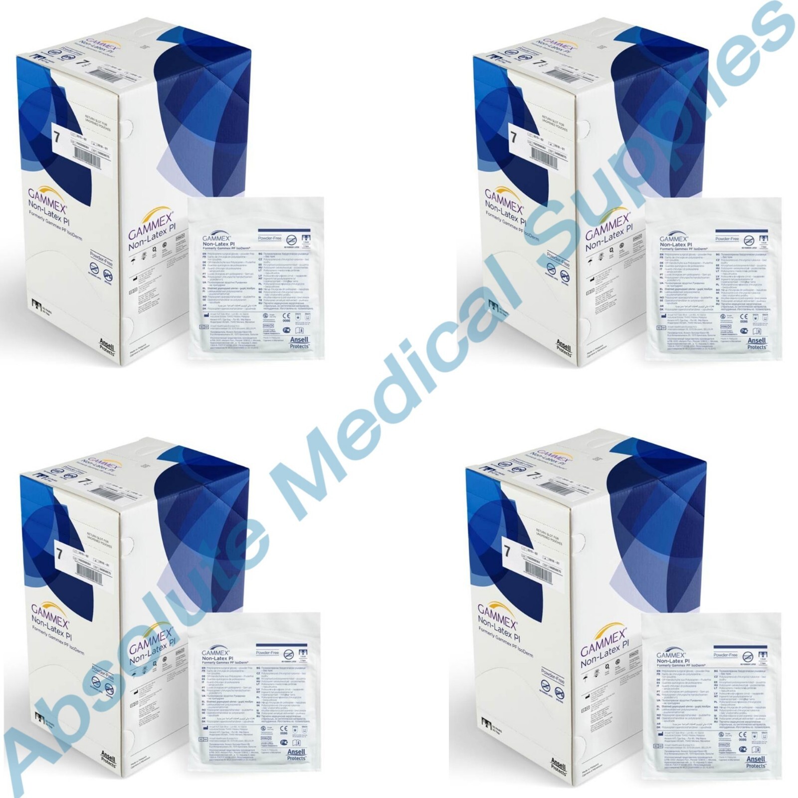 *200-Pairs* Ansell Gammex Non-Latex PF PI Polyisopre Size-7 Glove Box 20685770