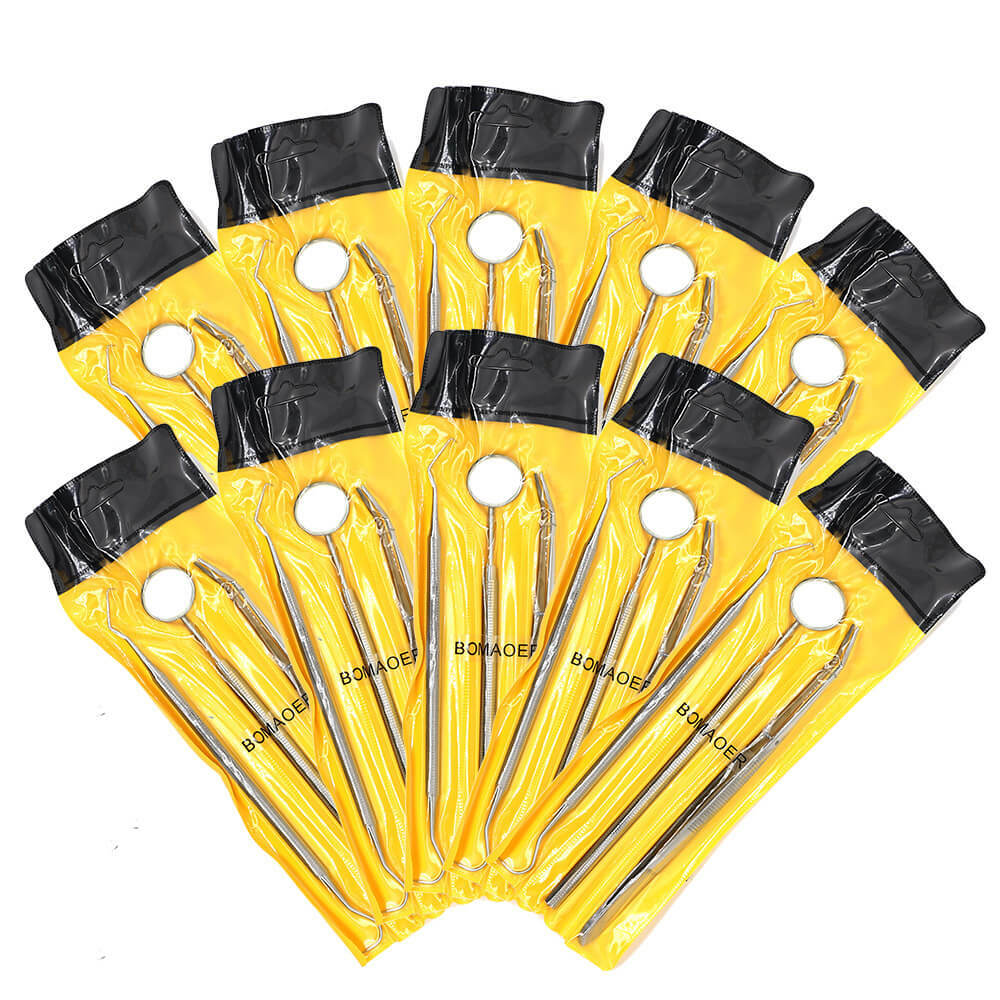 10 Kit basic examination dental kit set of 3 hygiene kit mirror explorer tweezer