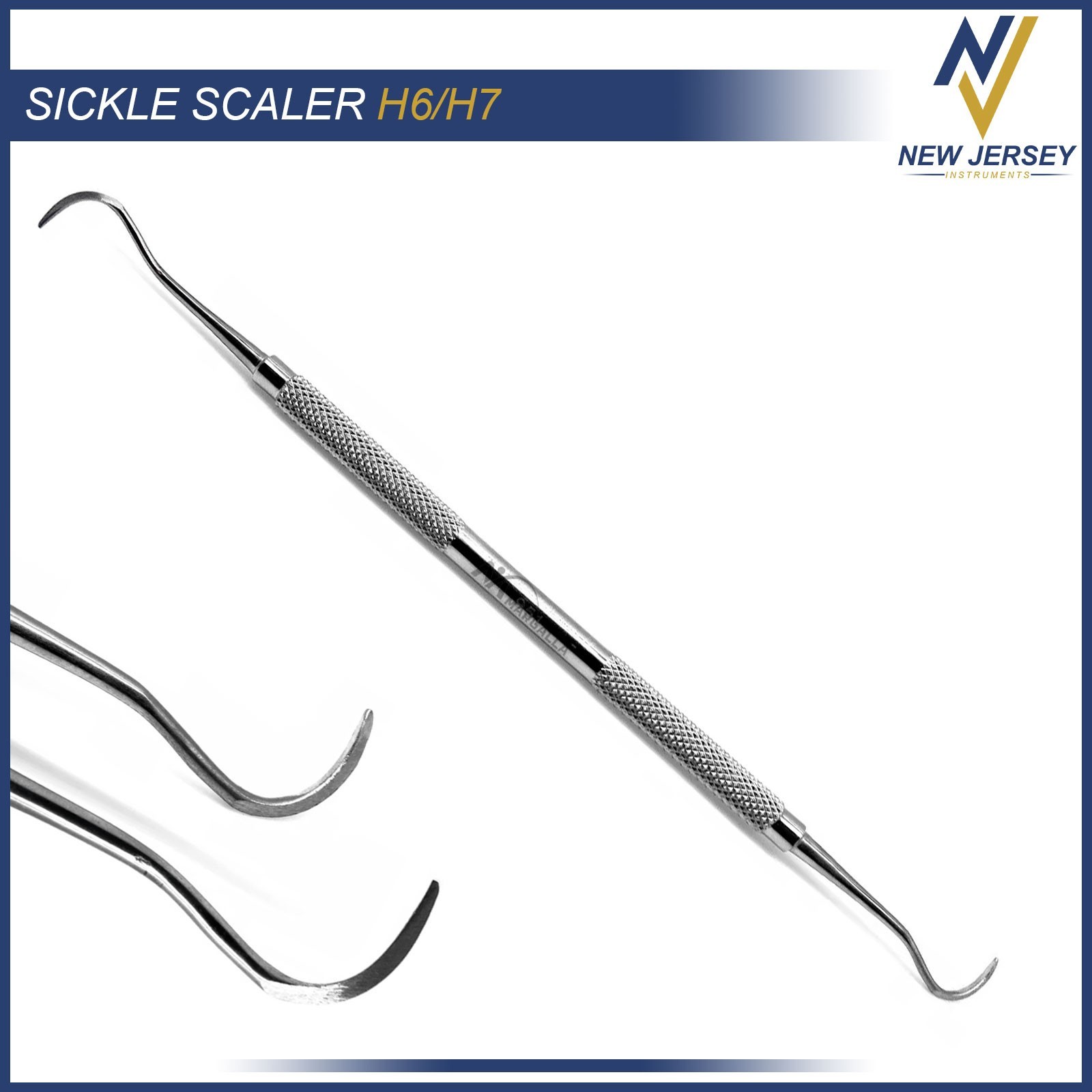 Basic Examination Kit Dental Calculus Remover Sickle Scaler Mouth Mirror Handle